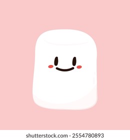 Marshmallow cartoon. marshmallow character design. Marshmallow vector.