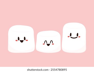 Marshmallow cartoon. marshmallow character design. Marshmallow vector.