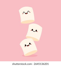 Desenho de Marshmallow. Desenho de personagem de Marshmallow. Vetor de Marshmallow.