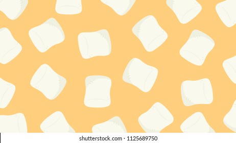 Marshmallow cartoon pattern. free space for text. wallpaper. background.