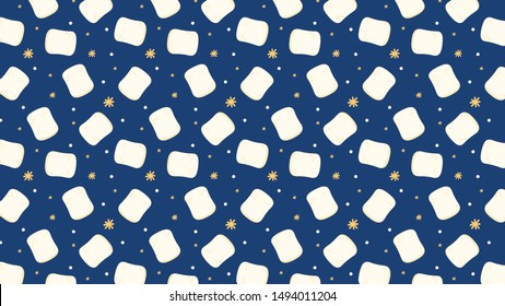 Marshmallow cartoon pattern. free space for text. wallpaper. background.