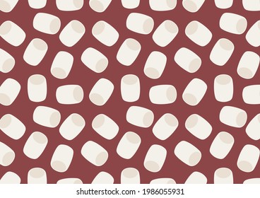 Marshmallow cartoon pattern. free space for text. wallpaper. background.