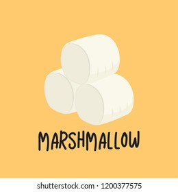 marshmallow cartoon vector. free space for text. wallpaper.