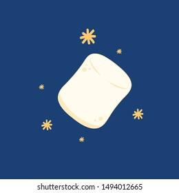 Marshmallow cartoon vector. free space for text. wallpaper. background.