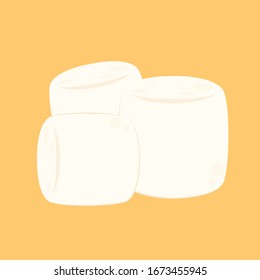 Marshmallow cartoon vector. free space for text. wallpaper. background.