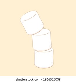 Vector de dibujos animados malvavisco. espacio libre para texto. fondo de pantalla. de fondo.