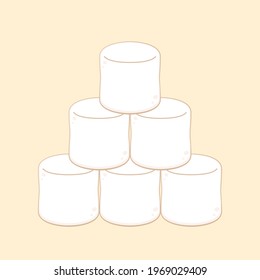 Marshmallow cartoon vector. free space for text. wallpaper. background.
