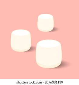 Marshmallow cartoon vector. free space for text.