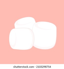 Marshmallow cartoon vector. free space for text. Marshmallow stack.