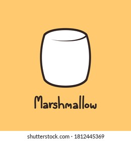 Marshmallow cartoon vector. Marshmallow logo design.