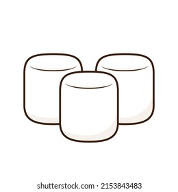 Marshmallow cartoon vector. Marshmallow logo design. Marshmallow icon.