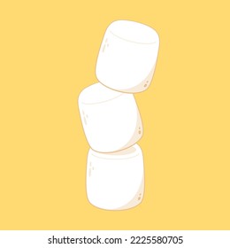 Marshmallow cartoon vector. Marshmallow logo design. Marshmallow icon.