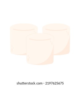 Marshmallow cartoon vector. Marshmallow on white background. Marshmallow icon.