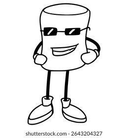 marshmallow character illustration hand drawn outline vector