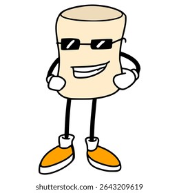 marshmallow character illustration hand drawn isolated vector