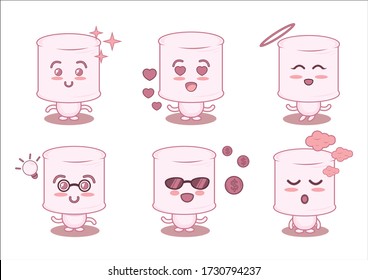 marshmallow character set design cute illustration cartoon