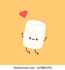 Marshmallow character. marshmallow vector. wallpaper. free space for text.