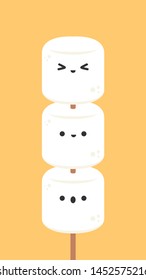 Marshmallow character. wallpaper. free space for text. sign.