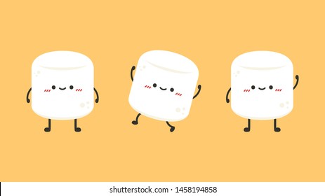 Marshmallow character. wallpaper. free space for text. logo design.