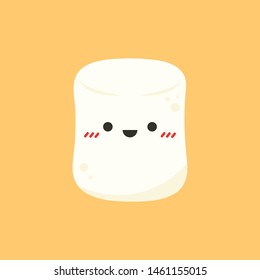 Marshmallow character. wallpaper. free space for text. logo design.