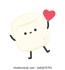 Marshmallow character. wallpaper. free space for text. marshmallow vector. cartoon.