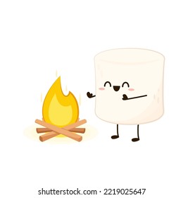 Marshmallow-Charakter. Tapete. freier Platz für Text. Logo-Design. Feuerwehr