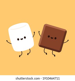 Marshmallow and Chocolate character design.