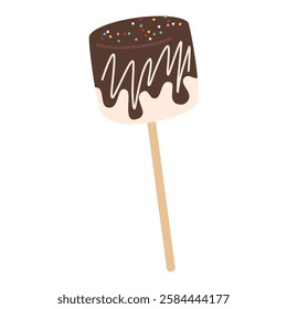 marshmallow chocolate sticks illustration design