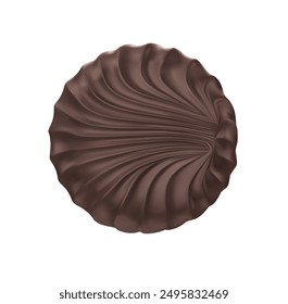 Marshmallow in chocolate top view. Vector illustration