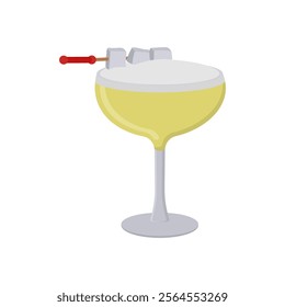 Marshmallow Cocktail, Cocktails Vector illustration, Isolated