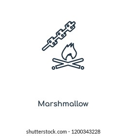 Marshmallow concept line icon. Linear Marshmallow concept outline symbol design. This simple element illustration can be used for web and mobile UI/UX.