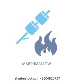 Icono de línea de concepto de malvavisco. Ilustración de elemento simple. diseño de símbolo de contorno de concepto de malvavisco.
