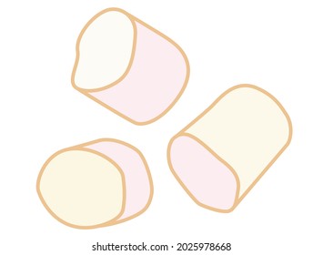 Marshmallow - confection - vector full color illustration. Marshmallows - sweets - element for illustration.