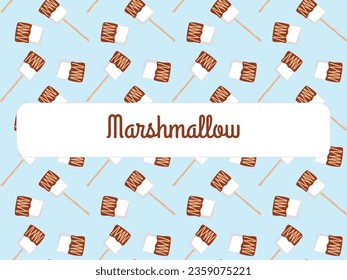 Marshmallow. cute marshmallow vector pattern