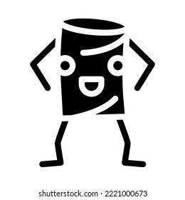 marshmallow dessert character glyph icon vector. marshmallow dessert character sign. isolated symbol illustration