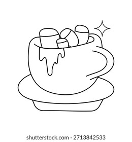 Marshmallow doodle icon with white background vector stock illustration
