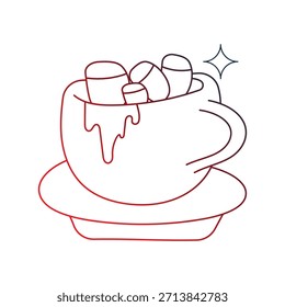 Marshmallow doodle icon with white background vector stock illustration