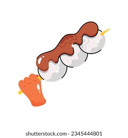 Marshmallow doodle vector filled outline Sticker. EPS 10 file