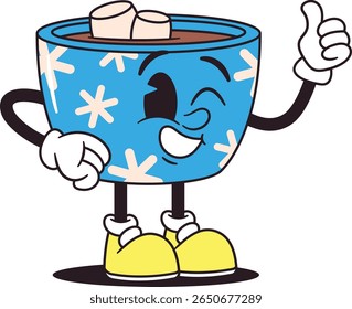 Marshmallow drink cup retro character