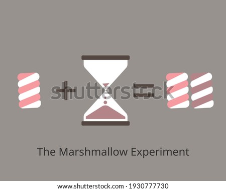 the marshmallow experiment for delayed Gratification and instant Gratification vector