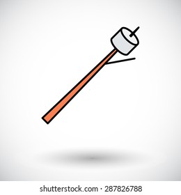 Marshmallow. Flat icon on the white background for web and mobile applications. Vector illustration.