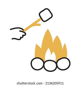 Marshmallow. Hand Drawn Doodle Cooking Icon.