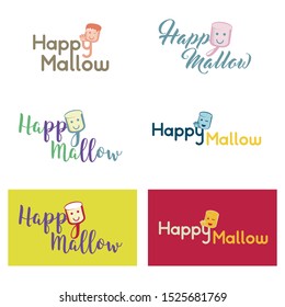 marshmallow happy logo vector design