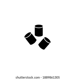 Marshmallow icon. Bakery icon. Simple, flat, black, glyph.