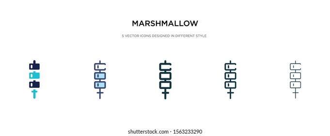 marshmallow icon in different style vector illustration. two colored and black marshmallow vector icons designed in filled, outline, line and stroke style can be used for web, mobile, ui