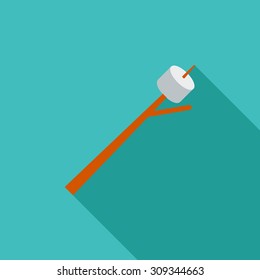 Marshmallow icon. Flat vector related icon with long shadow for web and mobile applications. It can be used as - logo, pictogram, icon, infographic element. Vector Illustration.