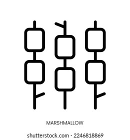 marshmallow icon. Line Art Style Design Isolated On White Background