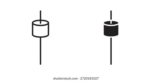 Icono de malvavisco en diseño de línea. Sencillo Vector de iconos
