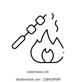 icono del malvavisco. Signo de estilo lineal aislado en fondo blanco. Ilustración del vector