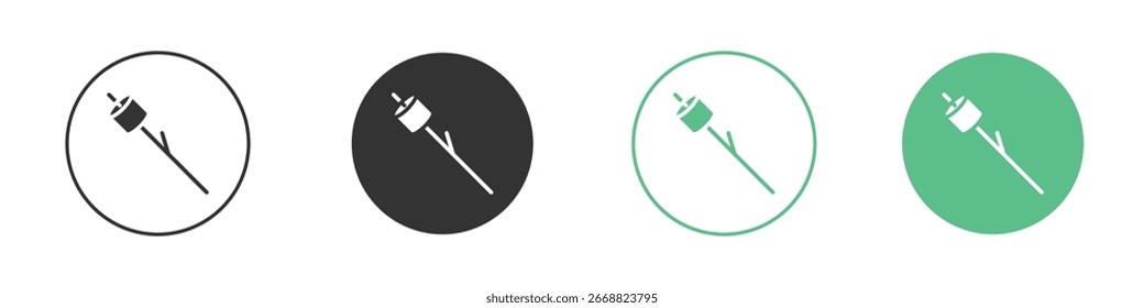 Ícone de Marshmallow Conjunto de Ícones de Vetor de Linha Plana Mínimo.